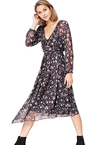 FIND Sommerkleid Damen halbdurchsichtig mit Blumenmuster