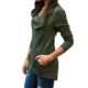 Frauen Jacke,FRIENDGG Dame Schlank Blazer Passen Outwear Reißverschluss Mode Beiläufig Parka Langarm Herbst Winter Abdrehen Kragen Taschen Solides Sweatshirt