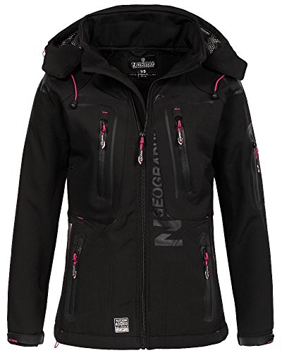 Geographical Norway Damen Softshell Outdoor Jacke Tassion abnehmbare Kapuze