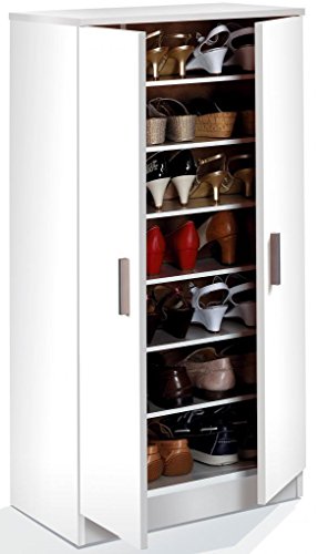 Habitdesign 007813o – Schuhschrank, Weiß, Maße 108 x 55 x 36 cm