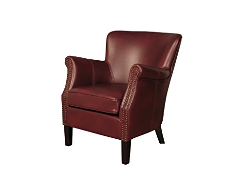 Henley Modern Leder Sessel – Leder Air Kamin Sessel burgund – Finish: Burgund – Wohnzimmer Möbel