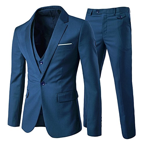 Herren Anzug Regular Fit Business Anzüge 3-Teilig Anzugjacke Anzughose Weste