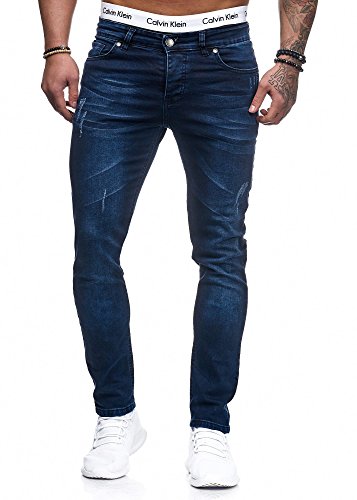 Herren Designer Chino Jeans Hose Basic Stretch Jeanshose Slim Fit W28-W36