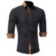 Herren Hemd mit Kontrasten Freizeit | ZEZKT-Herren Slim Fit Langarm Shirts Business Bügelleicht