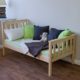 Homestyle4u Kiefer massiv Rahmen Small Single Bettwäsche Kids im Shaker-Stil, Holz, natur, 148 x 76 x 30 cm