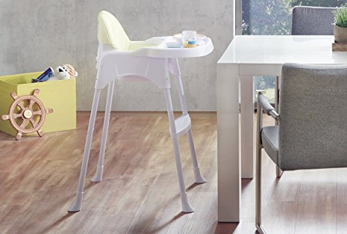 IMPAG ® Baby Kinder Hochstuhl 2 in 1 mit Sicherheitsgurt | + 2 Sitzverkleinerer | standfestes Metallgestell | zerlegbar | großer abnehmbarer Tisch | wandelbar zum Kinderstuhl | sicherheitsgeprüft