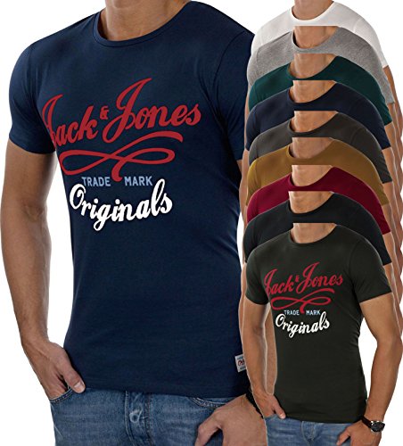 JACK & JONES Herren T-Shirt New Quay Kurzarmshirt Print Shirt Basic Crew Neck Tall & Slim