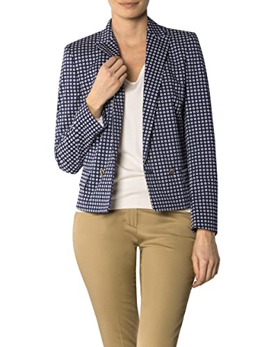 JOOP! Damen Blazer Baumwollmix Jackett Gemustert, Größe: 36, Farbe: Blau