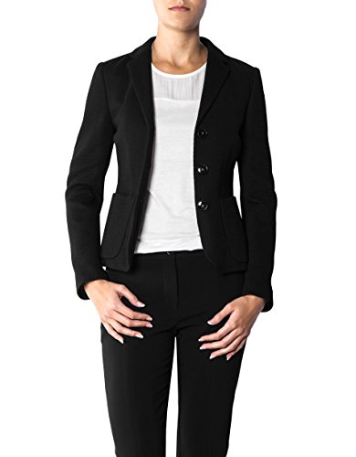 JOOP! Damen Blazer Janna Baumwollmix Jackett Unifarben, Größe: 42, Farbe: Schwarz