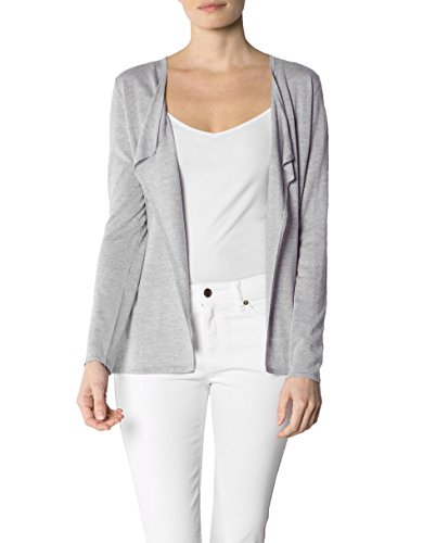 JOOP! Damen Cardigan Schurwollmix Jacke Meliert, Größe: 42, Farbe: Grau