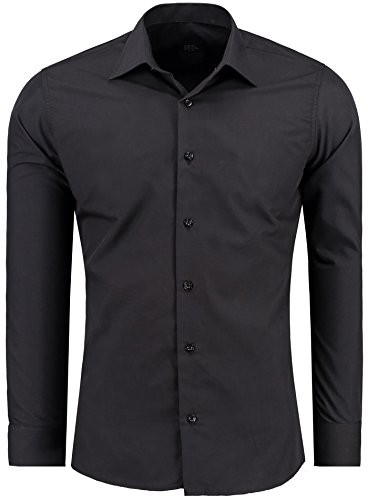 J'S FASHION Herren-Hemd – Slim-Fit – Bügelleicht – für Anzug, Business, Hochzeit, Freizeit – Langarm Hemden für Männer