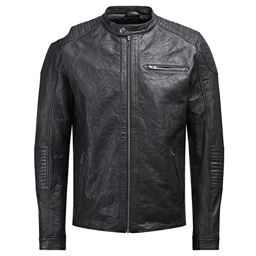 Jack & Jones - JCOCOP LEATHER JACKET NOOS 12124257 Black/Leather Biker Jacke Leder