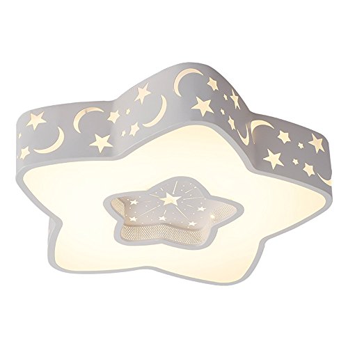 Kinderzimmerlampe Stern Babylampe Star Lampe Led Baby Licht Sternen Kinderlampe Deckenlampe Deckenleuchte Kinderzimmer Junge Leuchte Kinder Schlafzimmerlampe Schlafzimmer Zimmerlampe (Farbwechsel 50 CM, Weiß)