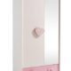 Kleiderschrank weiß / rosa 2 Türen B 89 cm Schrank Drehtürenschrank Kinderzimmer Jugendzimmer Prinzessin Mädchen Wäscheschrank