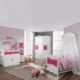 Komplett Babyzimmer Babymöbel Mädchenzimmer Babybett Gitterbett weiß rosa Bett