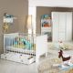 Komplett Babyzimmer Set Babymöbel Babybett weiß Kleiderschrank Regal Wandboard
