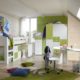 Komplett Jugendzimmer weiß grün Hochbett Kleiderschrank Schreibtisch Kommode
