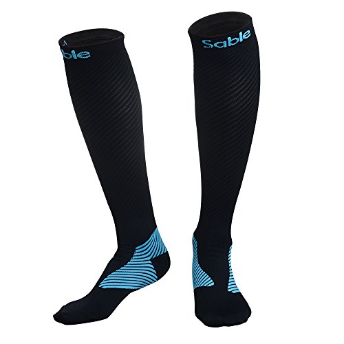 Kompressionsstrümpfe Sable Socken für Damen & Herren, Strümpfe Laufsocken Rennsocken für Sport, Reisen, Flüge, Fitnessstudio, Medizinische Zwecke und Bessere Leistung