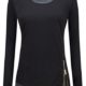 KorMei Damen Langarmshirt Rundkragen Layered Zip Faux Twinset T-Shirt