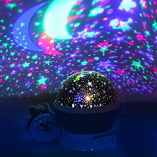 LED Nachtlicht, SKYBABA Nachtlampe Sternenhimmel Projektor Lamp Bedside Schlaflicht für Baby & Kinders Schlafzimmer Romantische Geschenke für Frauen