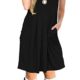 LILBETTER Damen Plissee Lose Swing Casual Kleid mit Taschen Knielänge
