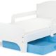 Leomark Kinderbett mit Schubladen für Bettwäsche und Matratze 140 x 70 Weiße Farbe /Grün schublade/