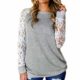 Longra Damen Blusen mit Spitze Bluseshirt Hemdblusen Damen Mode Frühling Langarmshirts Schöne Oberteile für Damen Spitzenbluse Grün