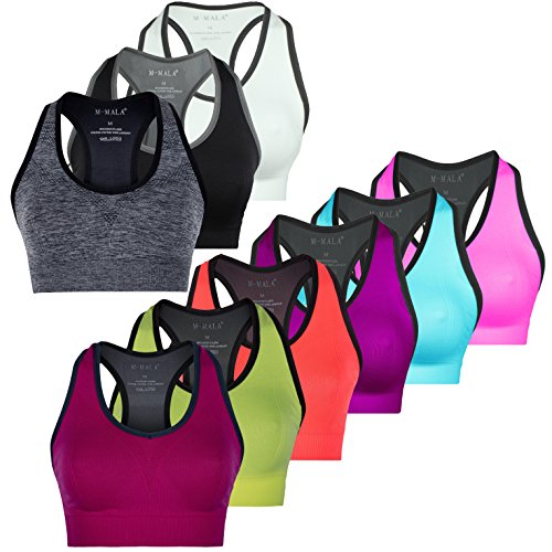M-Mala Sport BH Sport-BH Yoga Bralette Pack abnehmbare Polsterung Schock Absorber Compression