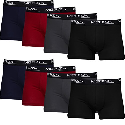 MERISH 4er/8er Pack Boxershorts Herren Retroshorts versch. Farben Modell 216