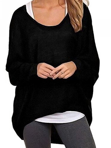 Meyison Damen Lose Asymmetrisch Sweatshirt Pullover Bluse Oberteile Oversized Tops T-shirt