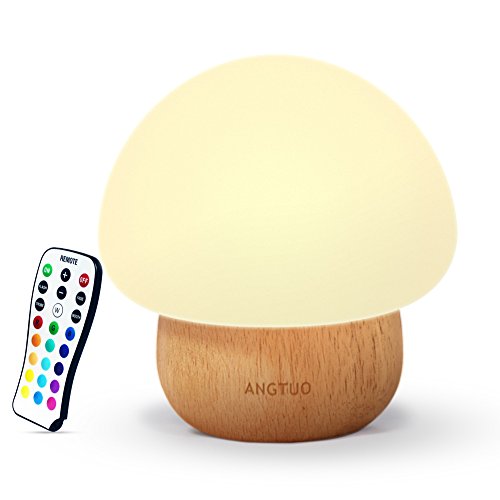 NNIUK Nachtlicht kinder LED Pilzlampe Silikon mit drahtloser Fernbedienung 16 Verschiedene Farbe für Kinder Schlafzimmer - EU Stecker
