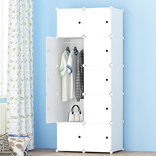 PREMAG Portable Garderobe für hängende Kleidung, Kombischrank, modulare Schrank für platzsparende, ideale Storage Organizer Cube für Bücher, Spielzeug, Handtücher