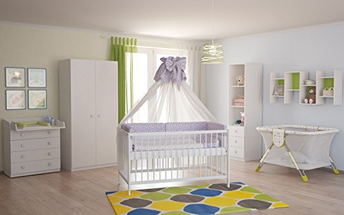 Polini Kids Babyzimmer Kinderzimmer komplett Set weiß 4-teilig