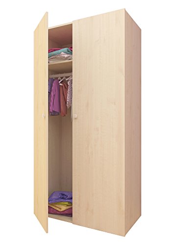 Polini Kinder Einfache Collection Zwei Unterteilte Kleiderschrank, natur