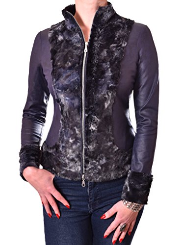 PoshTops Damen Zip-Up Blazer mit Kunstpelz Dehnbares Material Frauen Jacke Langarm Größen S – XXXL Abendkleidung Freizeitkleidung Plus Size