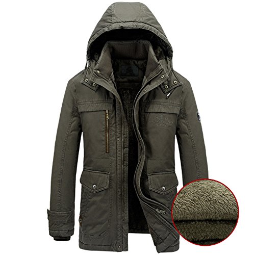 Qingxian Herrenjacke Winterjacke Kapuze Übergangsjacke Kapuzenparka Jacket Mantel