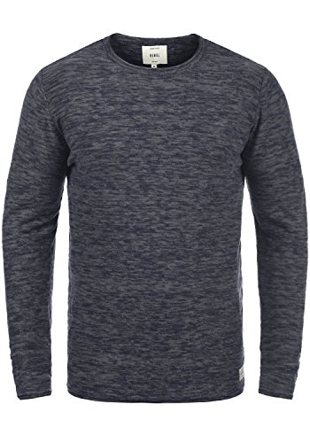 REDEFINED REBEL Millard Herren Strickpullover Feinstrick Pulli mit Rundhals-Ausschnitt aus 100% Baumwolle Meliert