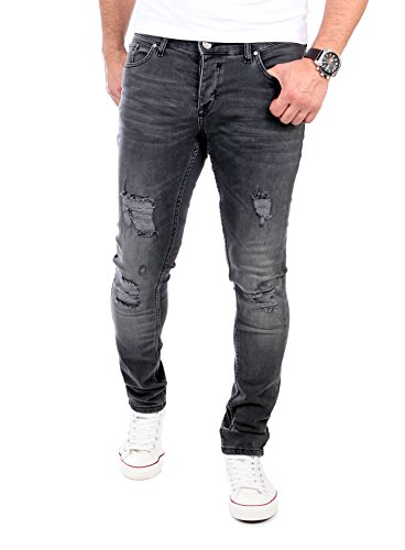Reslad Jeans Herren Destroyed Look Slim Fit Denim Strech Jeans-Hose RS-2062