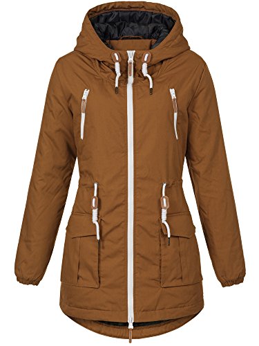 SUBLEVEL Damen Matilda Parka lange Jacke Winterjacke hochabschließender Kragen