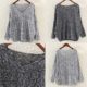 Sannysis Damen Sweater Elegant Langarm Oversize Sweatshirt Strickpullover Bat Ärmel Pullover