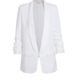 Simplee Apparel Damen Lang Blazer Elegant Langarm Revers Blazer Büro Jacke Suit Cardigan mit Rüschenhülse