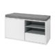 SoBuy® FSR37-W Sitzbank mit Sitzkissen Bettbank Schuhschrank Garderobenbank weiß BHT ca: 80x46x35cm