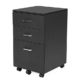 Songmics MDF Datei Aufbewahrung Büroschrank mit Rollcontainer Schreibtisch Container 3 Schubladen 43,5 x 40 x 52,5 cm LCD25B/W