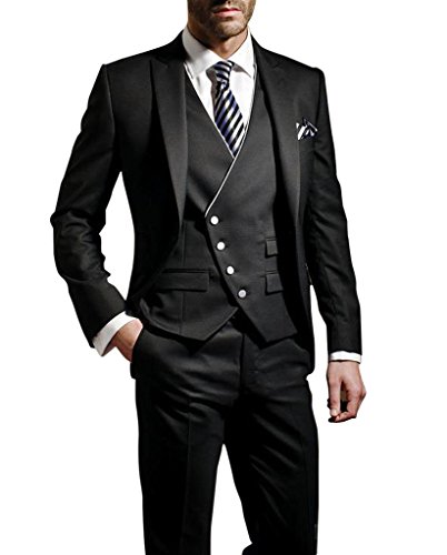 Suit Me Herren 3-Teilig Anzug Slim Fit Hochzeiten Party Smoking Anzuege Sakko,Weste,Hose