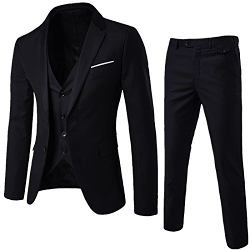 WEEN CHARM Anzüge Herren Slim Fit 3-Teilig Herrenanzug mit Weste Sakko Anzughose