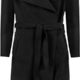 WearAll - Lange Gürtel Taschen öffnen Coat Damen Promi Wasserfall Jacke Cape - 2 Farben - Größen 36-42
