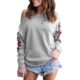 Xinan Damen Sweatshirt Pullover Hoodied Kapuzenpullover Womens Off Schulter Langarm Embroidery Hemd Bluse Tops