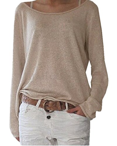 ZANZEA Damen Langarm Lose Bluse Hemd Shirt Oversize Sweatshirt Oberteil Tops