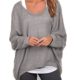 ZANZEA Damen Lose Asymmetrisch Jumper Sweatshirt Pullover Bluse Oberteile Oversize Tops