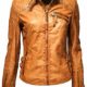 Zimmert Ledermoden Übergangsjacke Damen Biker Leder-Jacke "Amy" gesteppt, washed, used-look, Slim-Fit